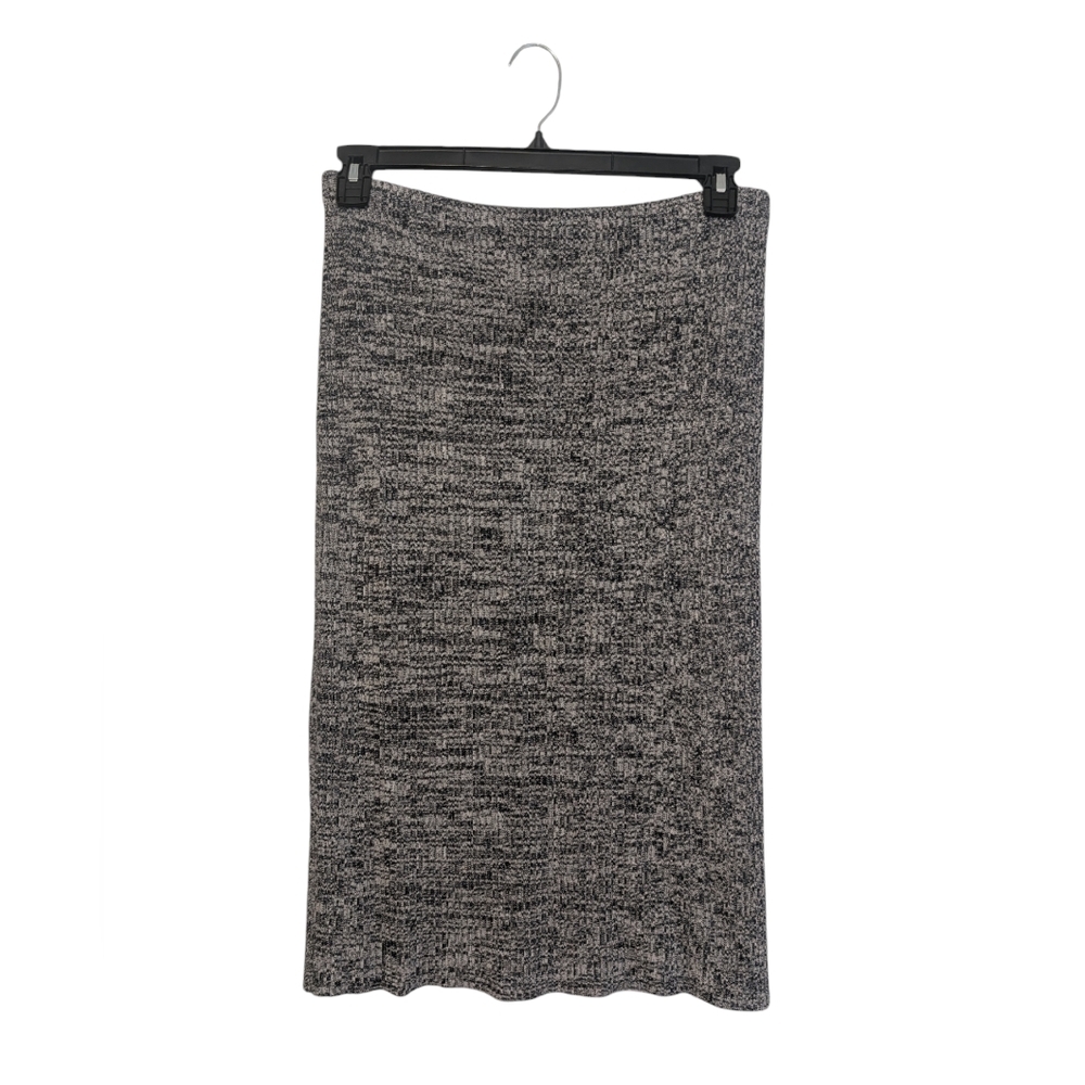 Theory midi knit viscose skirt black and grey stretch